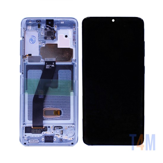 Touch+Display+Frame Samsung Galaxy S20/Sm-G980/S20 5g/Sm-G981 no Camera Service Pack Cloud Blue